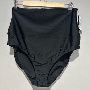 NEW Island Escape High Rise Tummy Thinner Black Bikini Bottoms Size 14